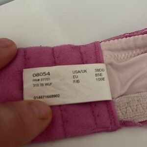 Sweet Nothings Purple Underwire Cushioned Push Up Bra 38DD Lace Trim